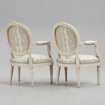 A pair of Gustavian armchairs.