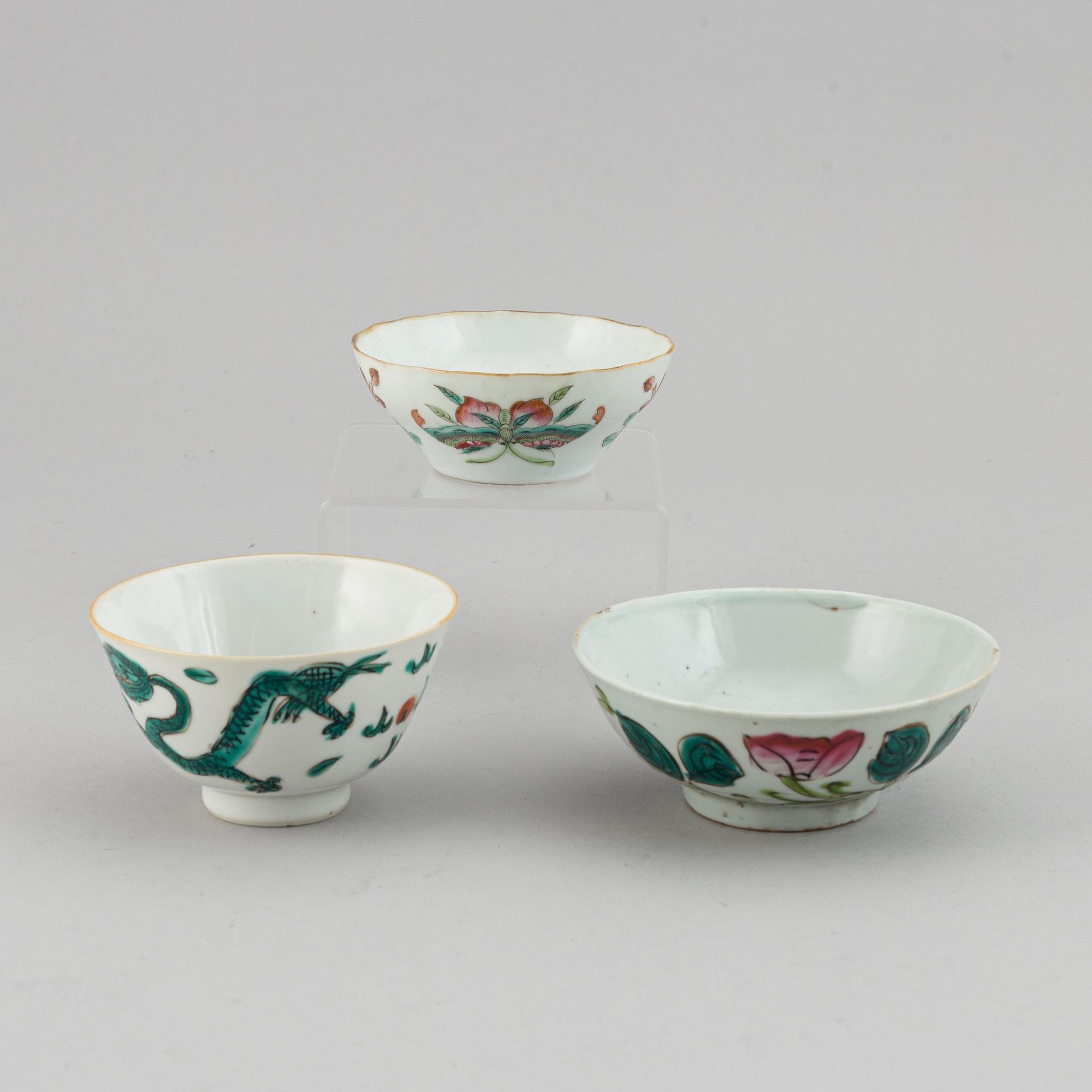 SKÅLAR, 15 stycken, porslin. Kina, 1900-tal.