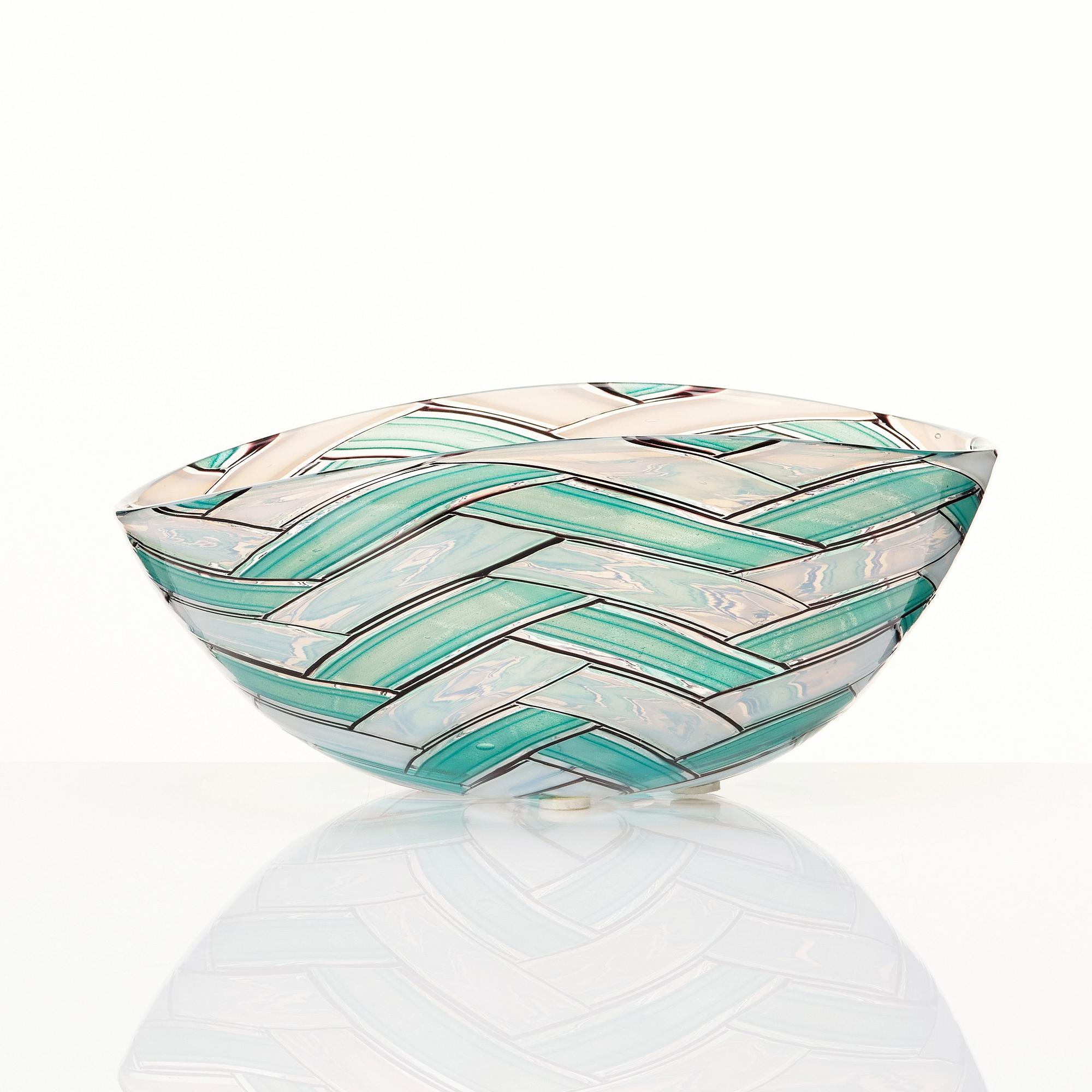 Ercole Barovier, a green 'A Spina' bowl, Barovier & Toso, Murano, Italy 1950-60s.