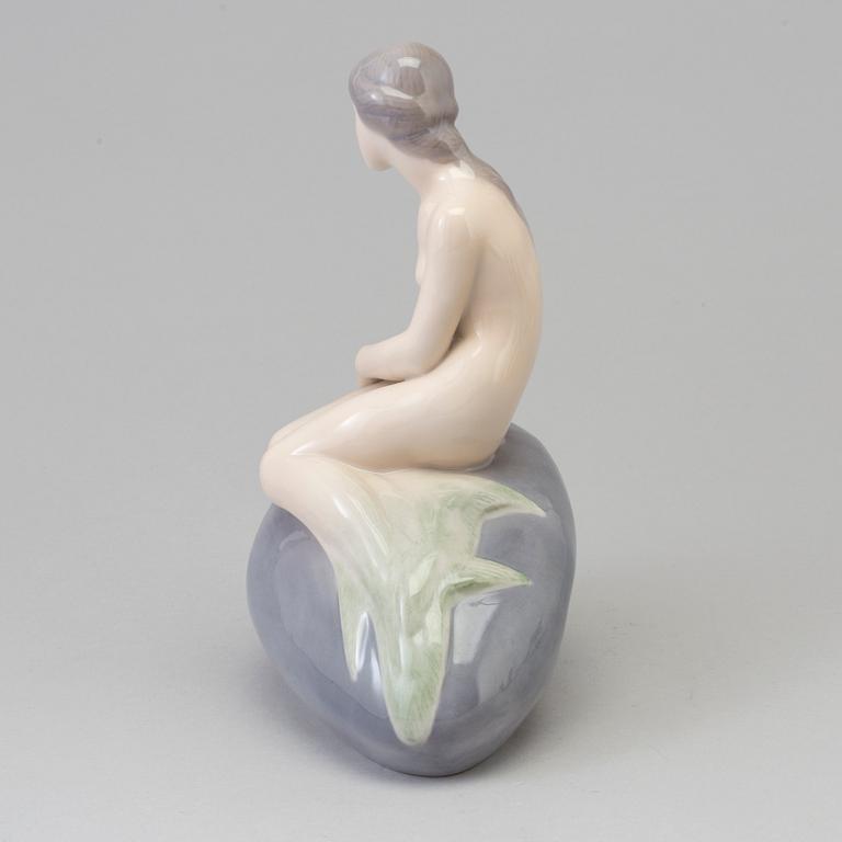 An Edvard Eriksen porcelain figure 'The Little Mermaid, for Royal Copenhagen, Denmark, 1940s.