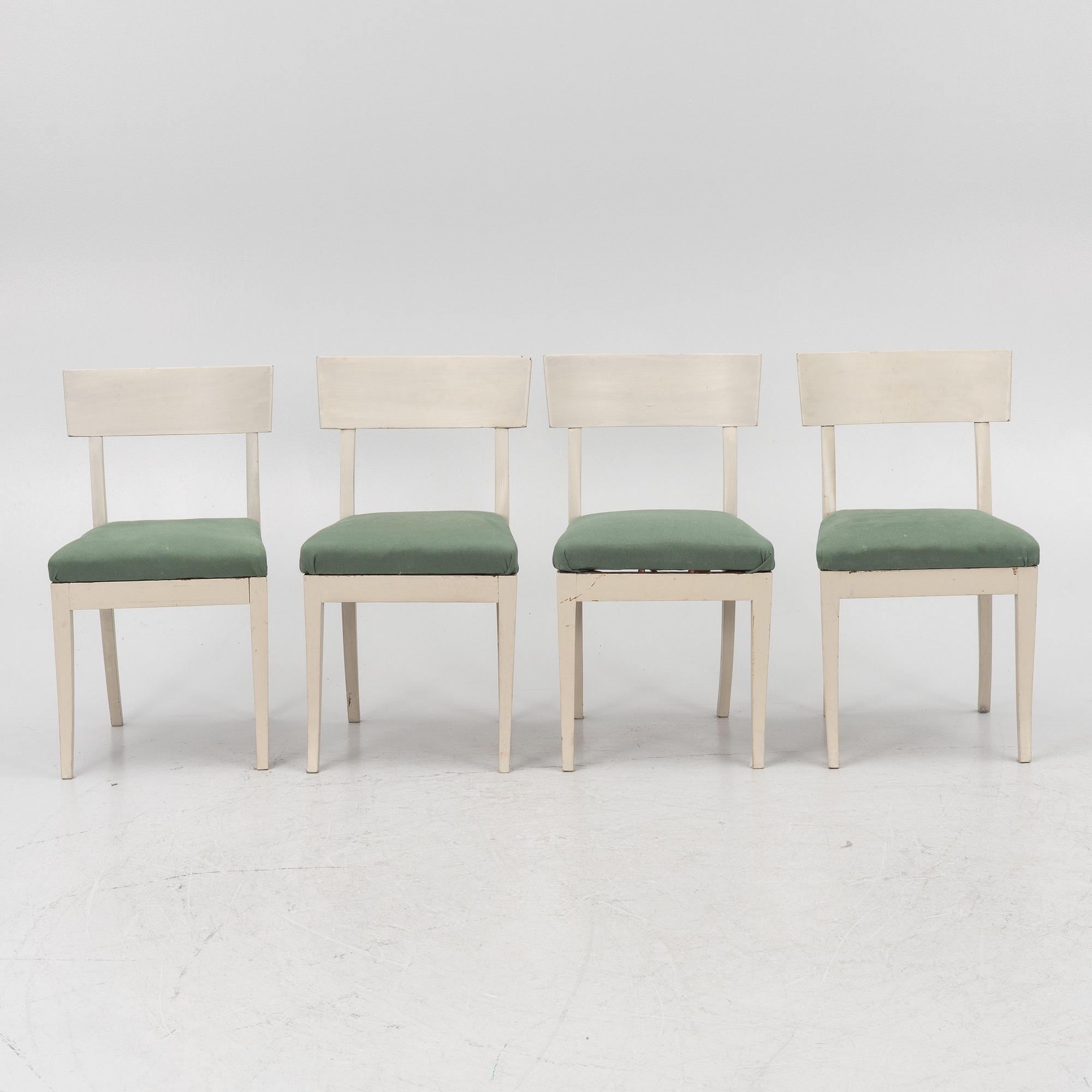 Four Empire chairs, Denmark, first half of the 19th Century.
