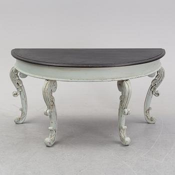 A painted table with carved legs, Härjedalen, second half of the 19th Century.
