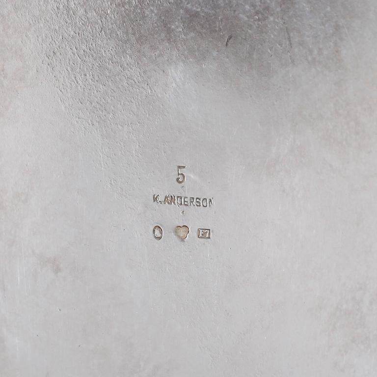 POKAL, silver, K Andersson, Stockholm 1907. Tot vikt 288 gram.