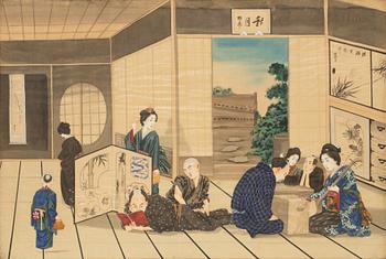 A Japanese silk painting by an unidentified master, early 20th century.