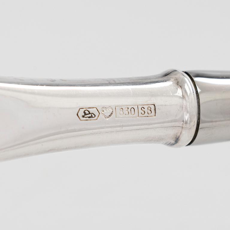 Tapio Wirkkala, Serveringsbestick, silver och stål, "Tapio" Kultakeskus Tavastehus 1995.