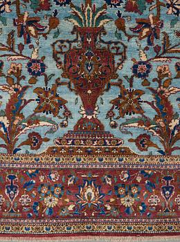 MATTO, a semi-antique silk Kashan, ca 201,5 x 122-130 cm.