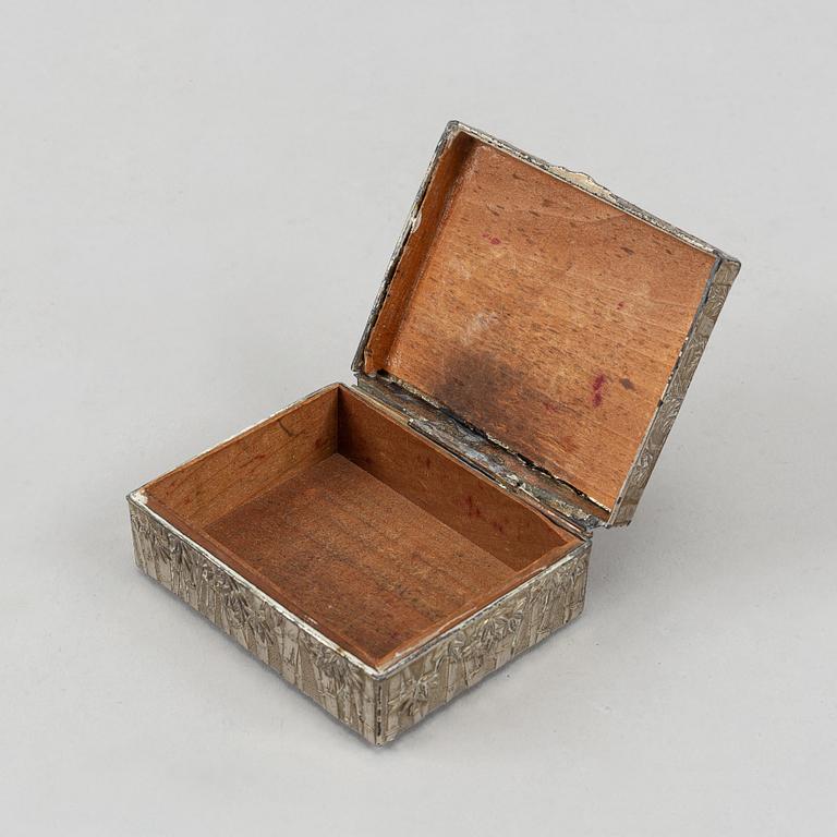 A metal box with cover, 20th century.