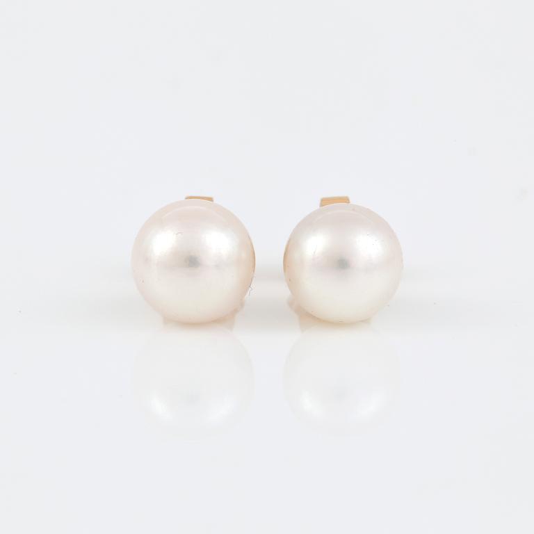 ÖRHÄNGEN, 8mm ljusrosa pärlor, 8mm på 18K guldstift.