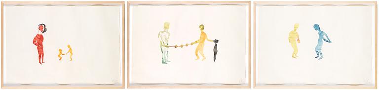 ULF ROLLOF, triptych, watercolour on paper, signed and dated 31/8/98.