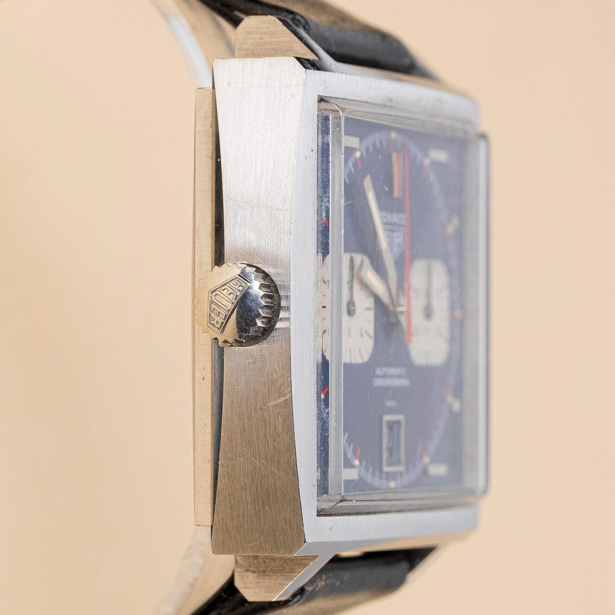 Heuer, Monaco, "Steve McQueen", "Transitional Version", ca 1970.