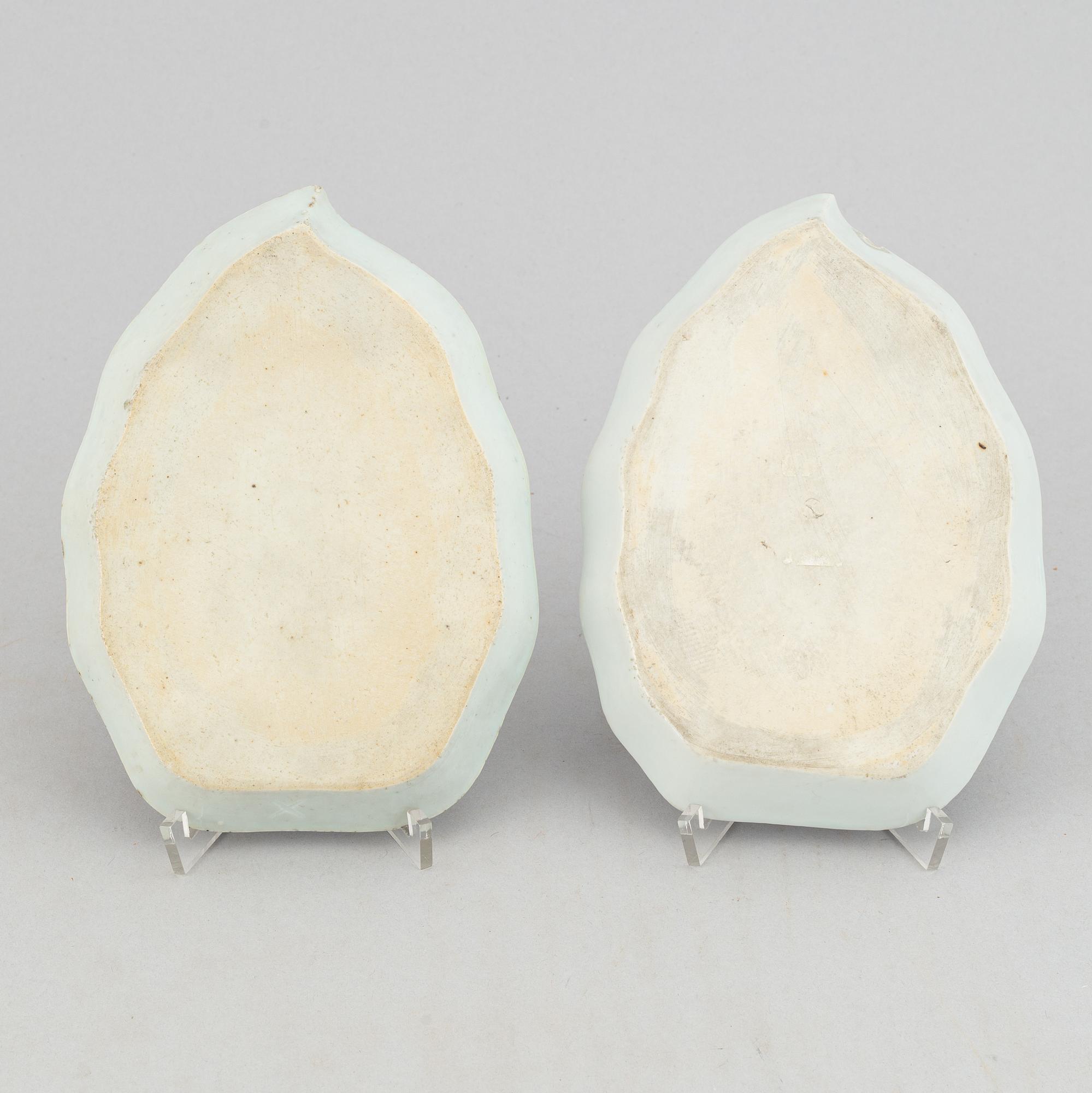 Fat, ett par, porslin. Qingdynastin, 1700-tal.