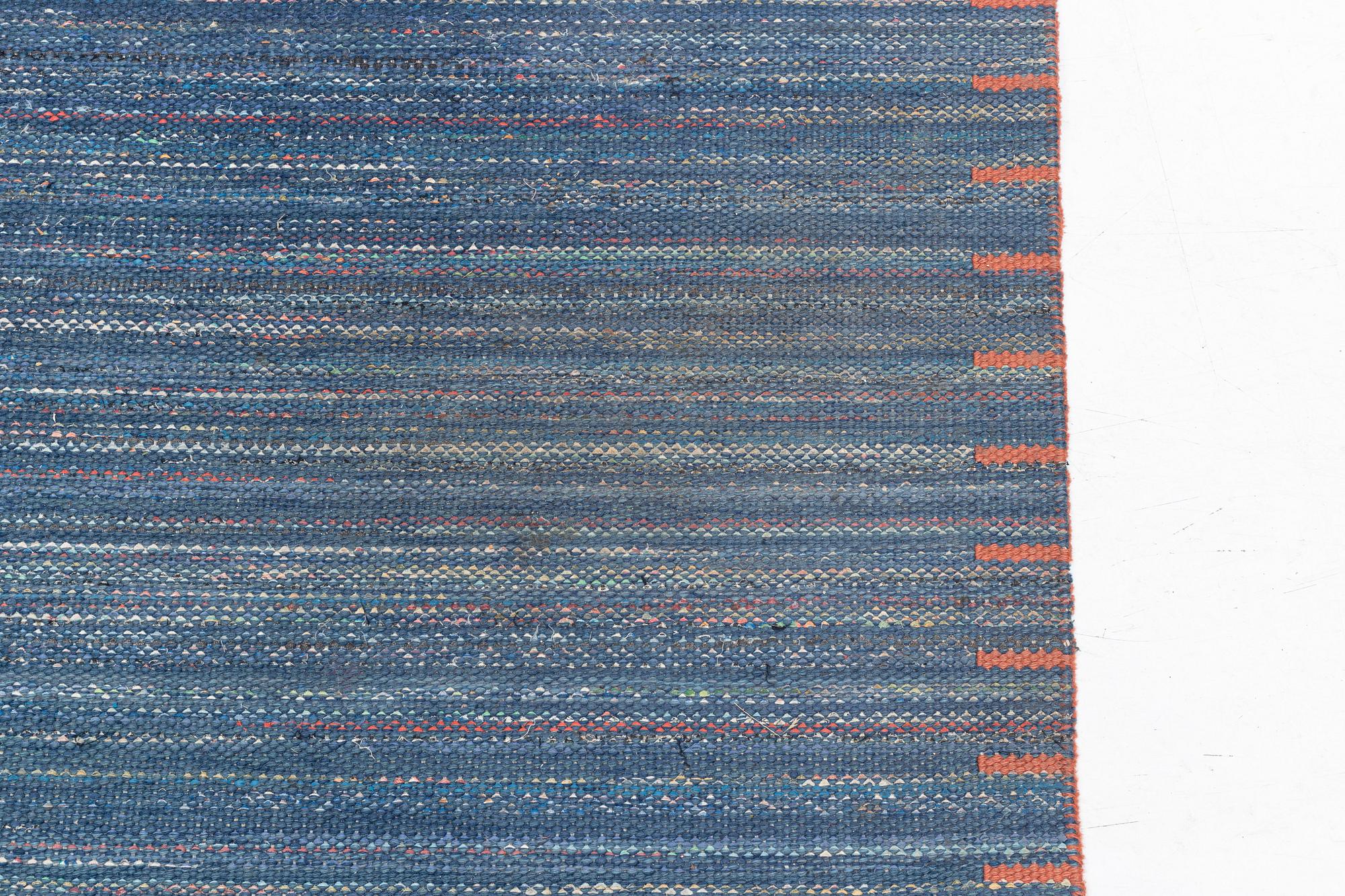 Märta Måås-Fjetterström, a rug, "T.matta, blå". Rag rug, flat weave, 193 x 147 cm. Signed AB MMF.