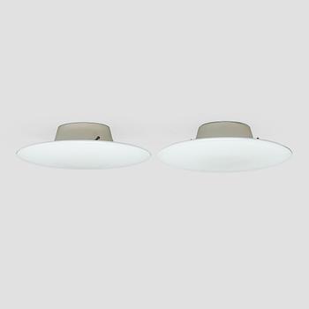 Arne Jacobsen, a pair of 1960's 'AJ-Eklipta' ceiling/wall lamps, for Louis Poulsen/licensed manufacturer Orno, Stockmann.
