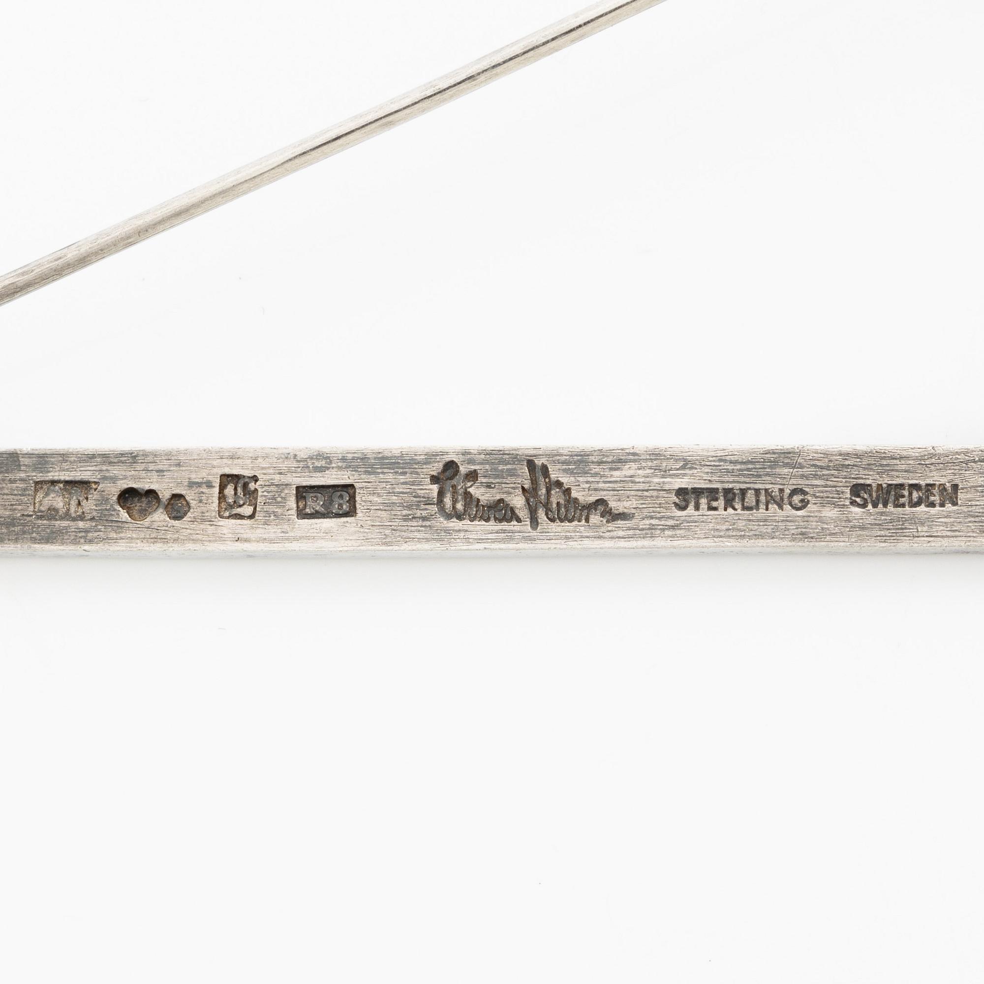 Wiwen Nilsson, a monogram brooch, sterling silver, Lund 1943.