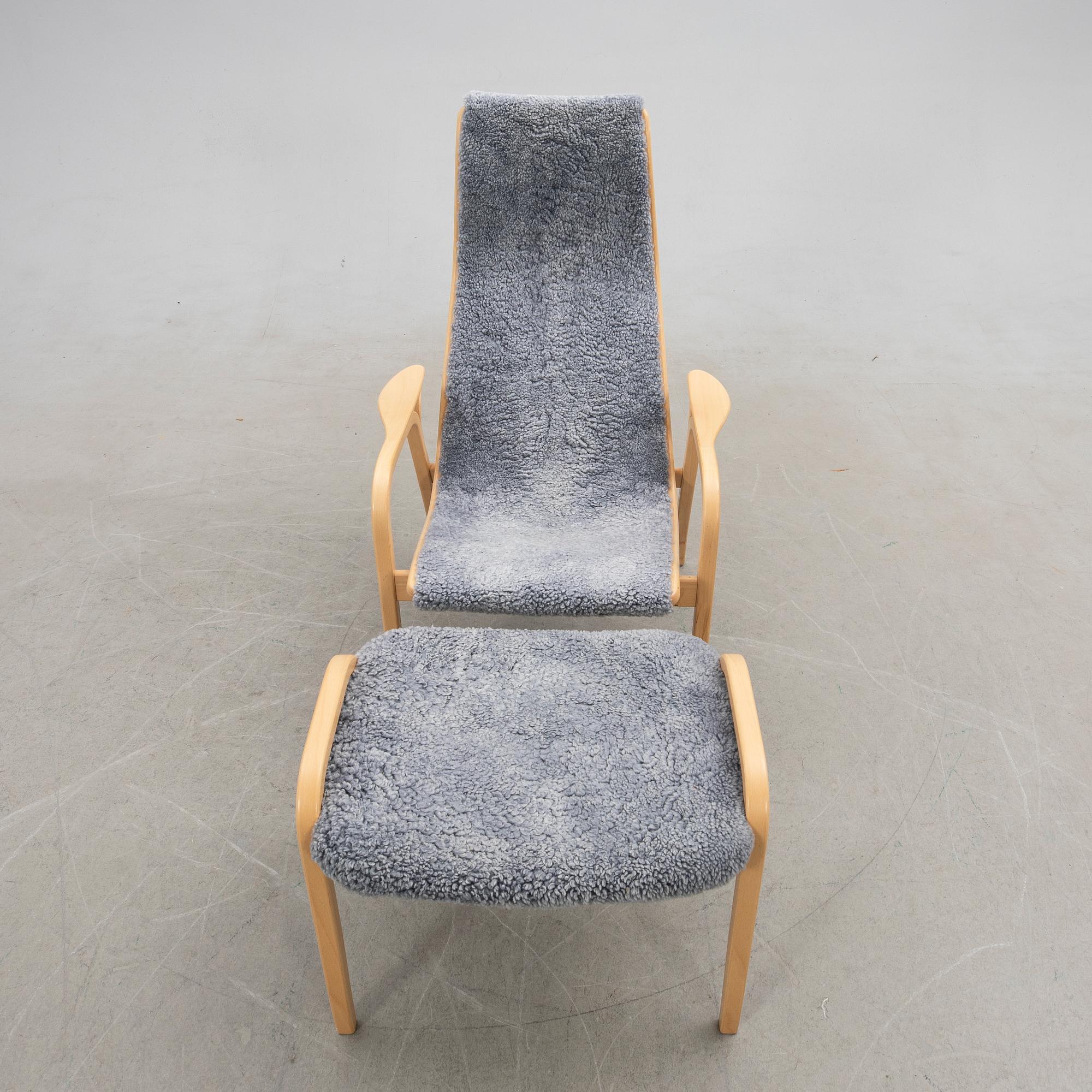 Yngve Ekström, Armchair with footstool, "Lamino", Swedese.