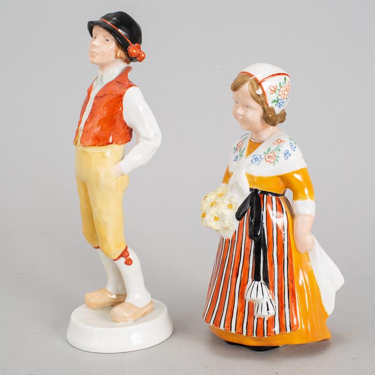 A pair of Swedish porcelaine figurines. Rörstrand.