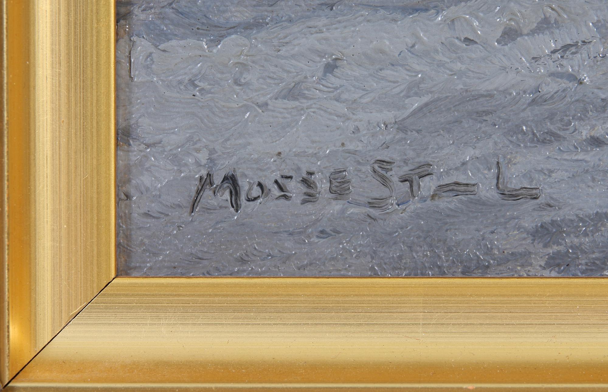 MOSSE STOOPENDAAL, olja på pannå, sign.