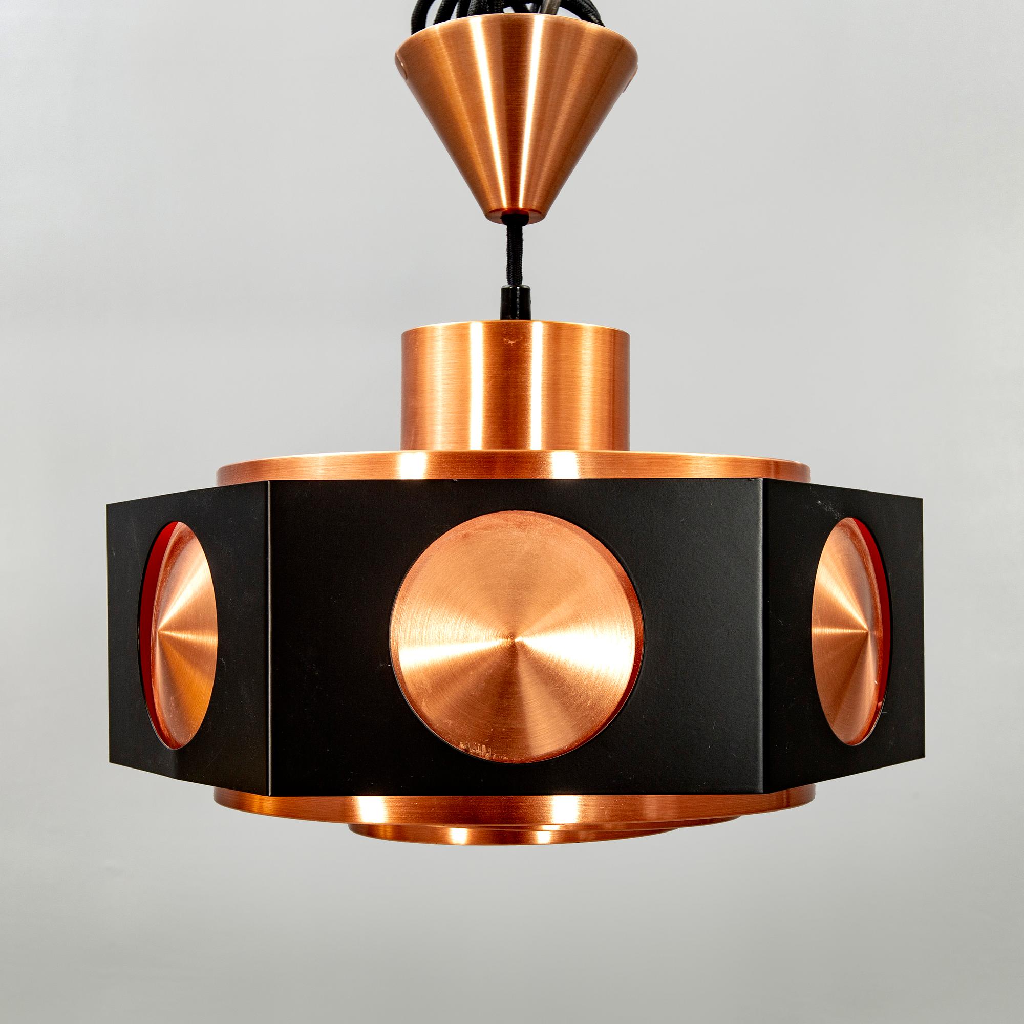 Birger Hammerstad, Ceiling lamp, copper, Model 367/68.