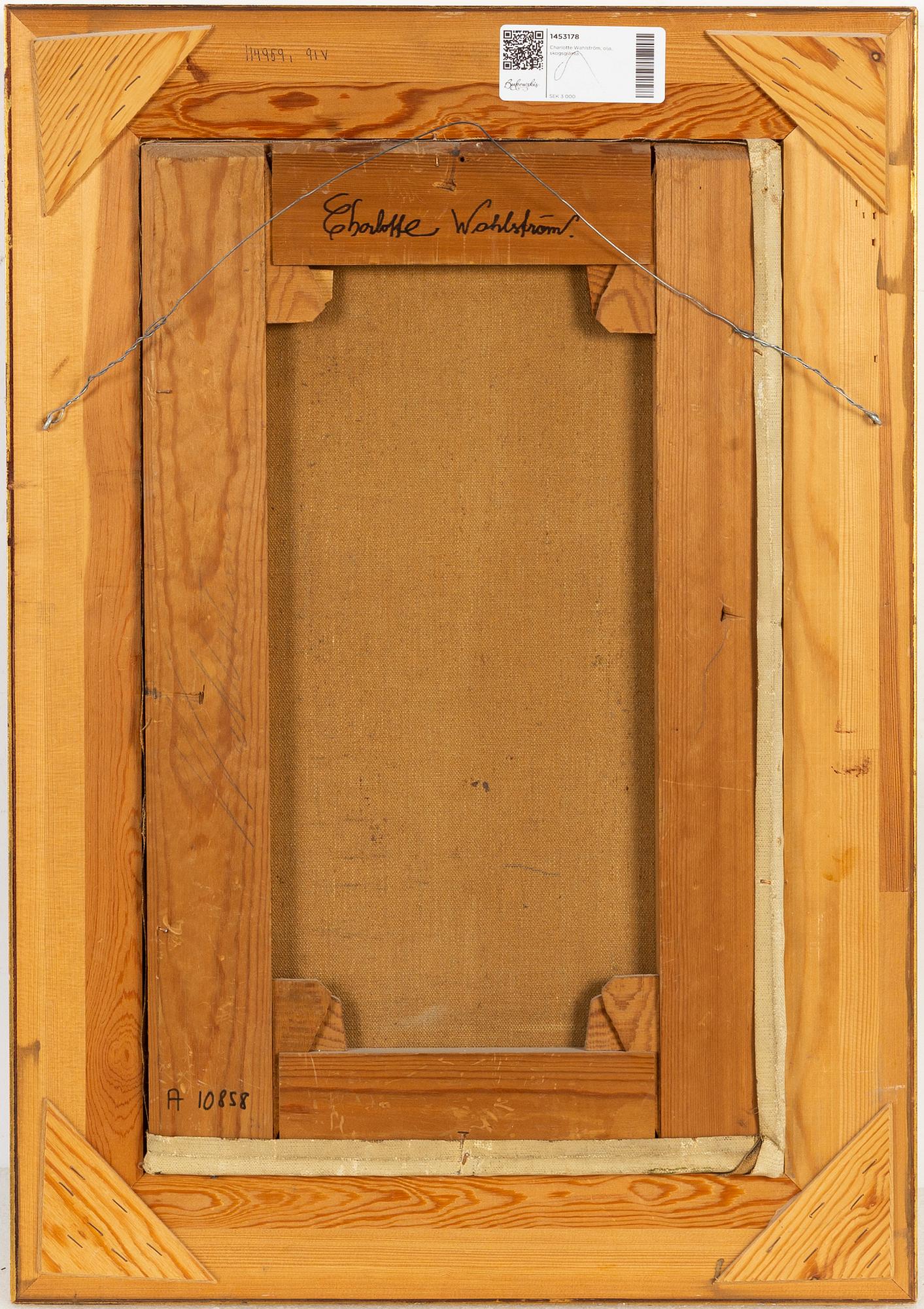 Charlotte Wahlström, olja på duk, signerad.