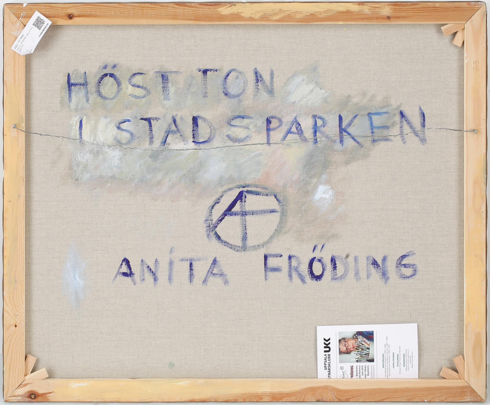 ANITA FRÖDING, olja på duk, signerad.