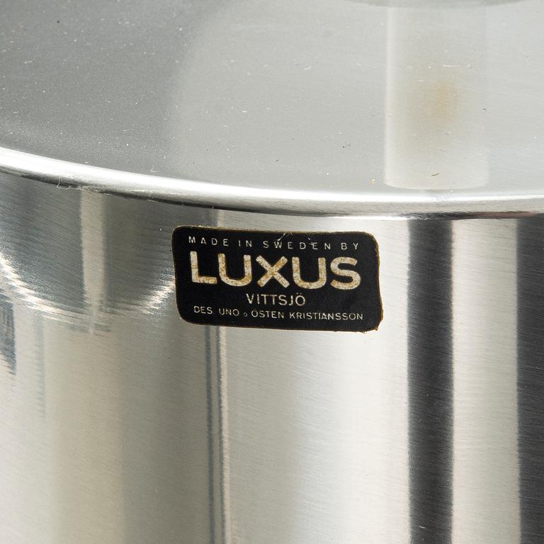 A pair of ceiling lights from the 'Cylindus' series, Luxus, Vittsjö, 1970's.