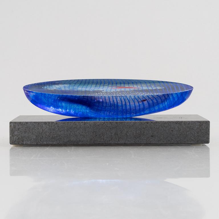 Bertil Vallien, a boat sculpture, Kosta Boda, Sweden, numbered and signed.