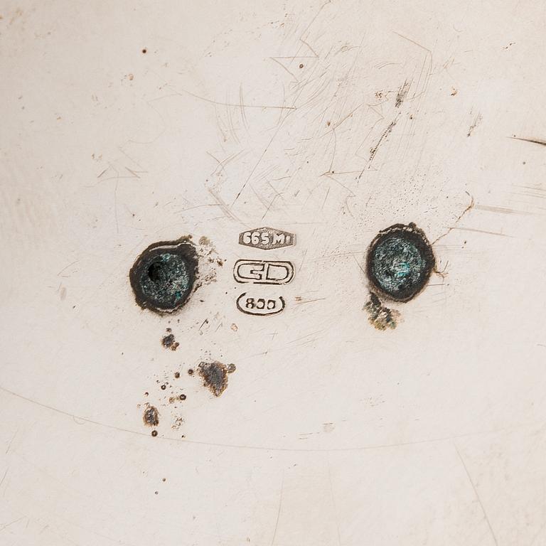 A silver tankard with glass liner, Milan, Italy 1950s-60s.