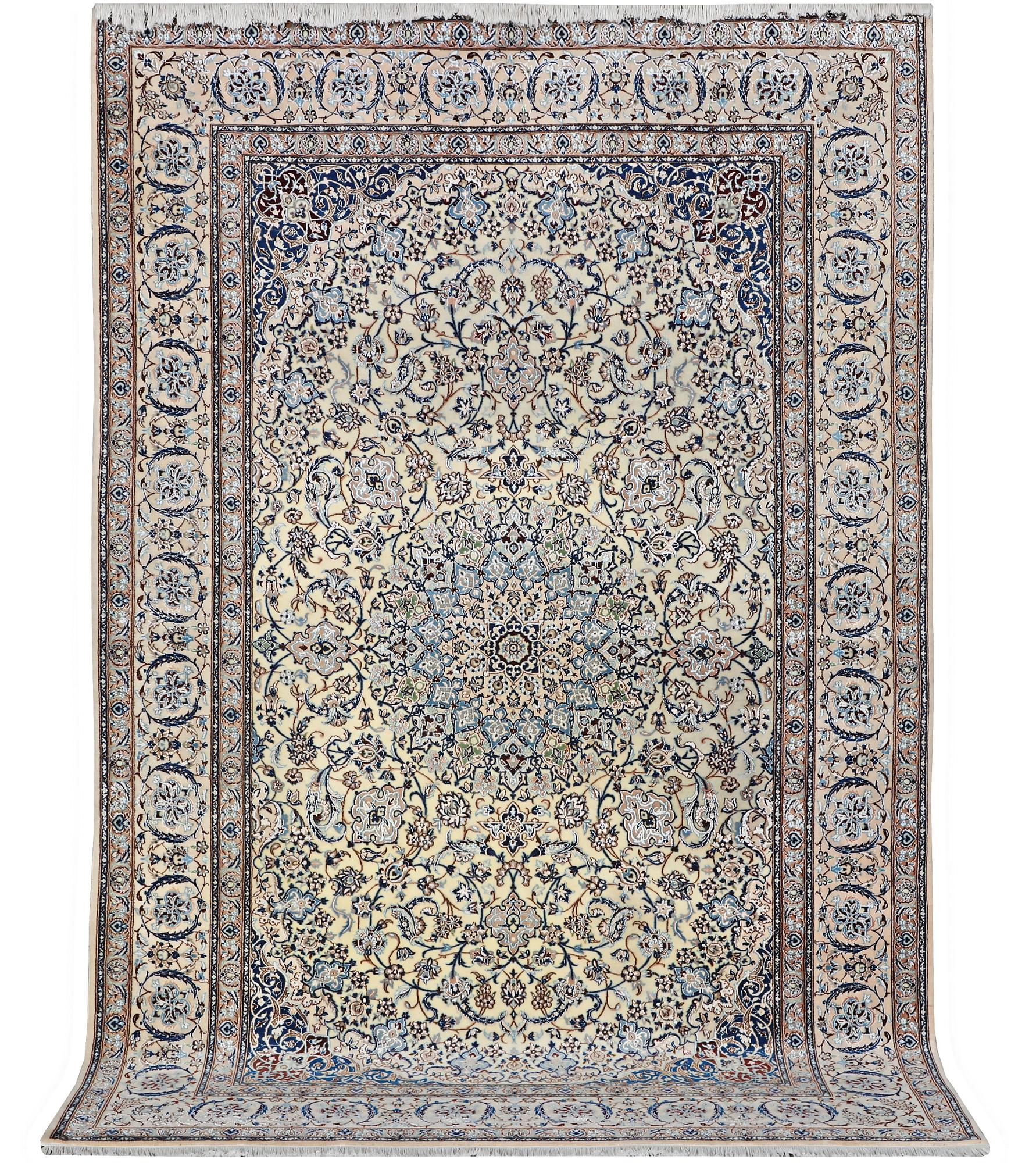 A carpet, Nain, part silk, 6 laa, c. 283 x 180 cm.