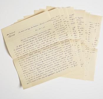 LETTER from Otto G. Carlsund to GAN (Gösta Adrian-Nilsson) in Lund, dated Stjärnhof 22.8.(19)28.