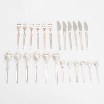 A 24-piece sterling silver cutlery set, 'Diplomat', Kultateollisuus Turku 1978.