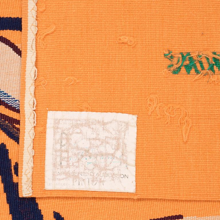 TAPESTRY. "Galopp". Tapestry weave. 198 x 237,5 cm. Signed PF GYNNING.