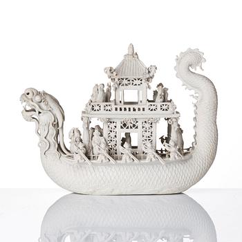 Skulptur, biskviporslin. Qingdynastin, 1800-tal.