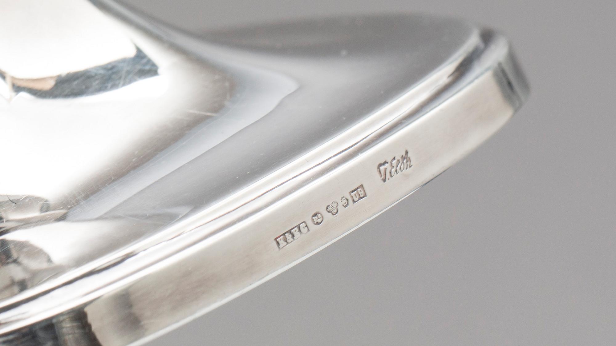 LJUSSTAKAR, ett par, K & E Carlson Göteborg, design T. Eldh, silver, total vikt ca 408 g.