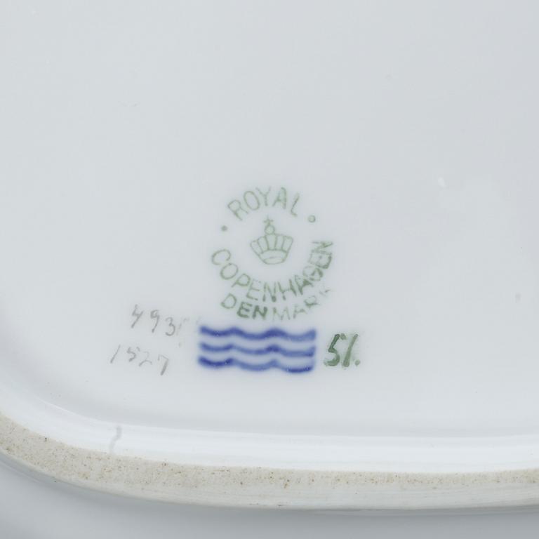 SERVISDELAR, 3 delar "Sachsisk blomst", Royal Copenhagen, 1900-talets mitt.