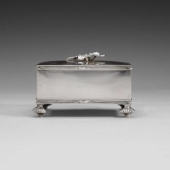 421. A Swedish early 19th century silver box, Johan Henrik Schvart, Karlskrona 1806.