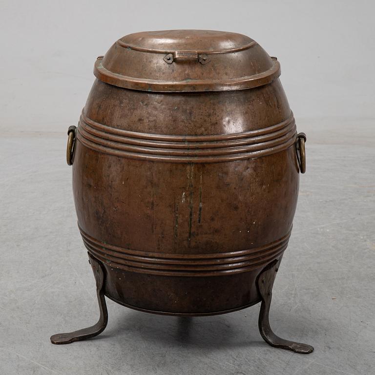 A ca 1900 copper barrel.