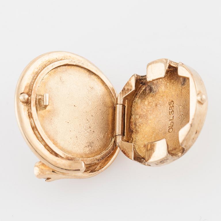 OLE LYNGGAARD,  lås, med mabepärla och briljantslipad diamant ca 0.04 ct.
