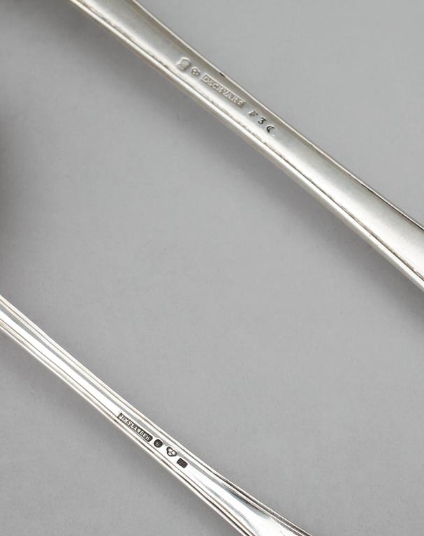 SOPPSLEV samt STRÖSKED, silver, bla Diedrich Schvart, Karlskrona 1812. Tot ca 260 gram.