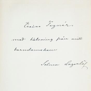 SELMA LAGERLÖF, 7 vol, bla Mårbacka med författarinnans dedikation i original, Stockholm 1922.