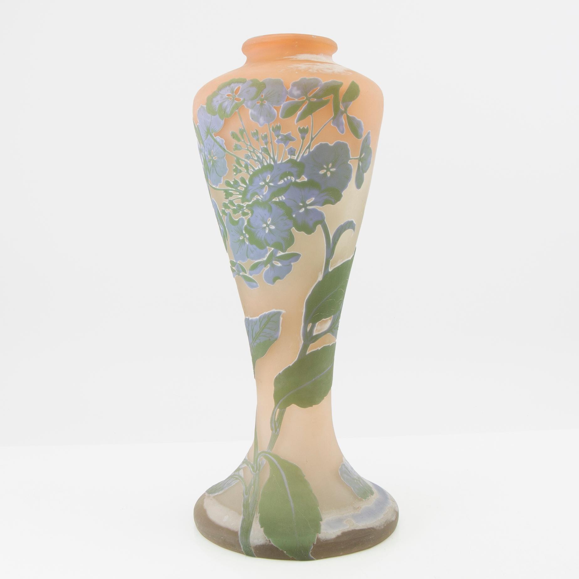 Emile Gallé, lamp base/vase France Art Nouveau early 20th century.
