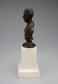 PORTRÄTTBYST, brons, 1800-talets andra hälft.