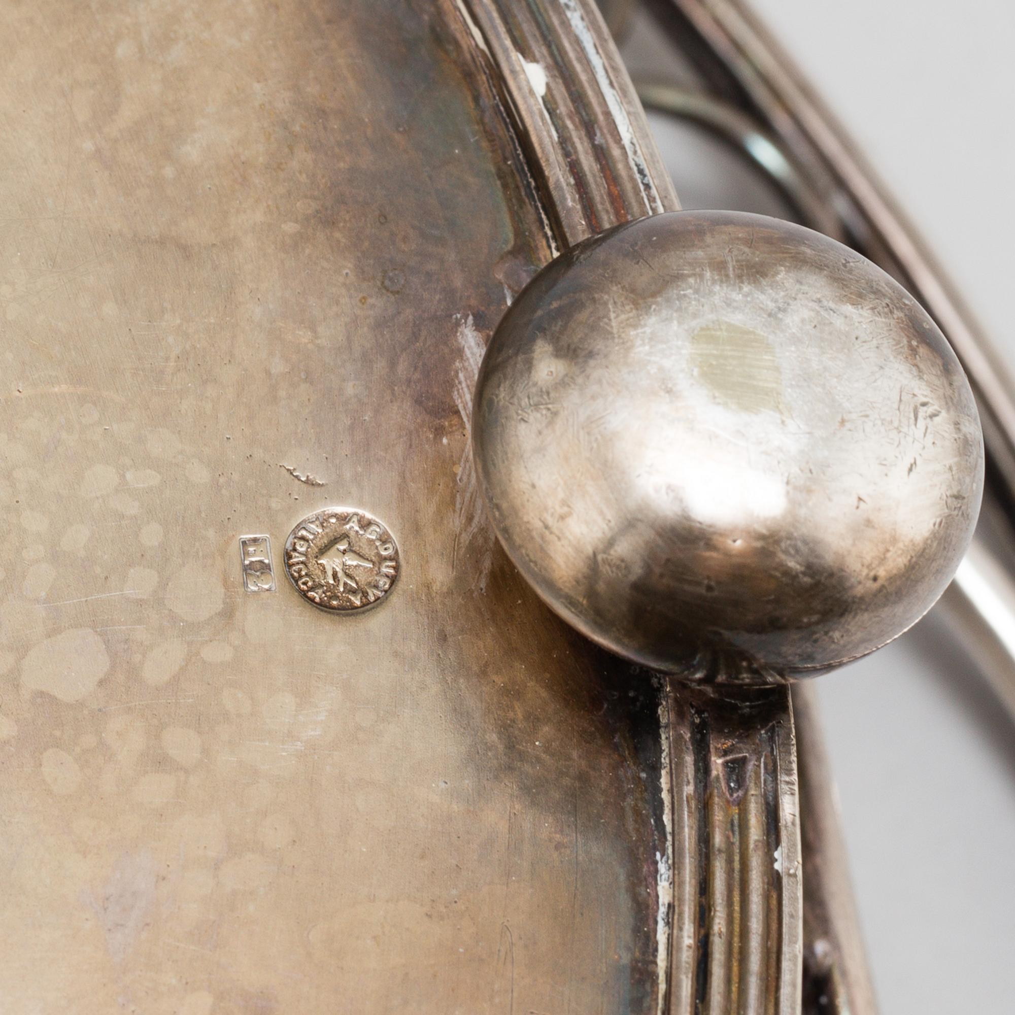 A silverplated tray, A.G. Dufva.