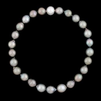 1110. A cultured baroque Tahiti pearl necklace, 16-15,5 mm.