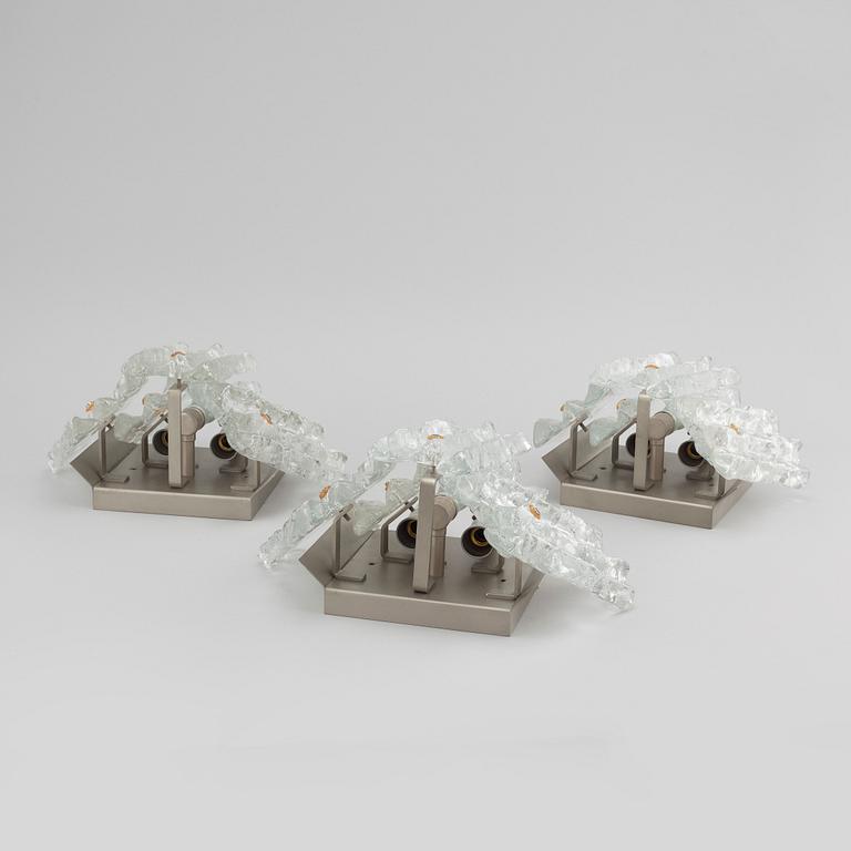 Three wall lamps from J.T Design in Kalmar, made in Austria, second half of the 20th century.