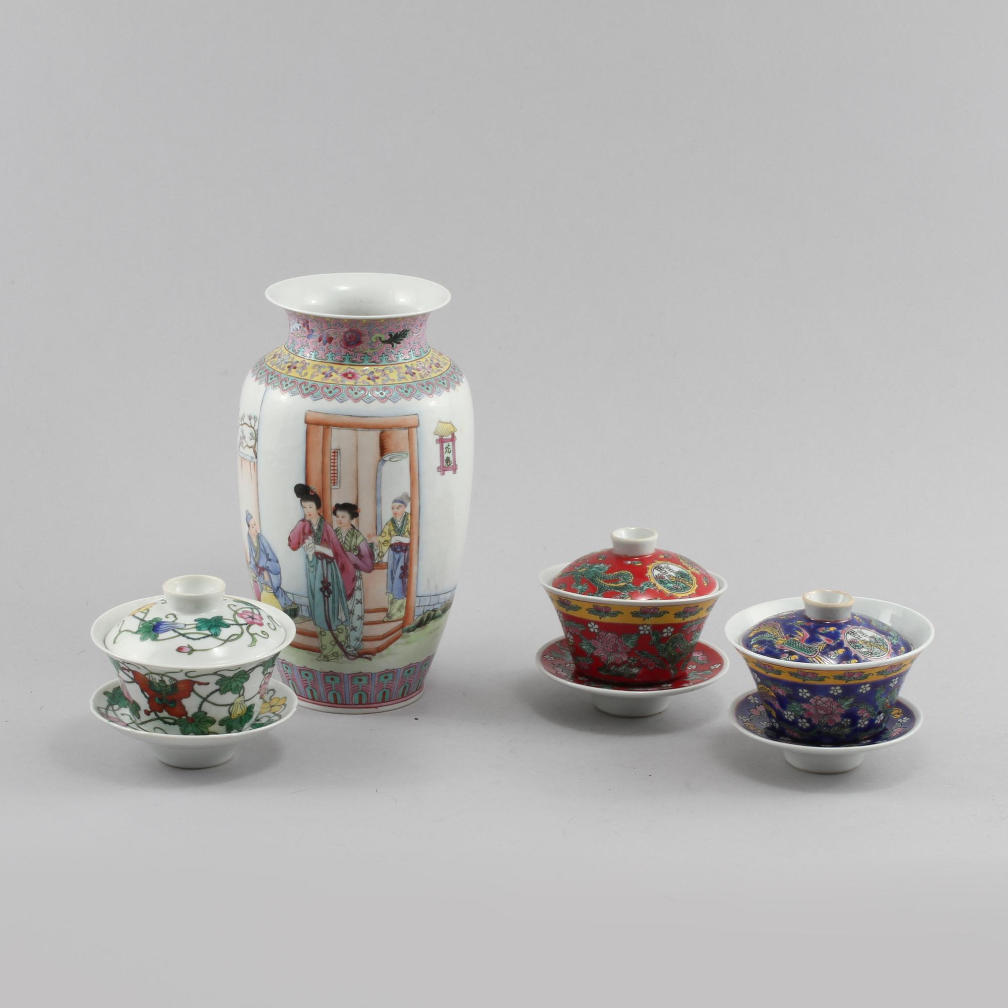 PARTI PORSLIN, 4 delar, Kina, 1900-tal respektive 2000-tal.