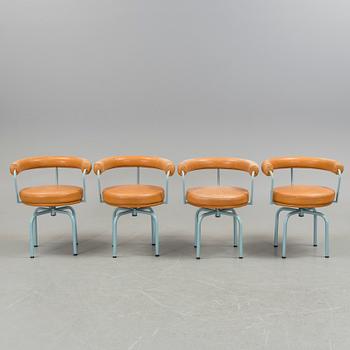 A set of four "LC7" chairs by Le Corbusier, Pierre Jeanneret and Charlotte Perriand for Cassina.