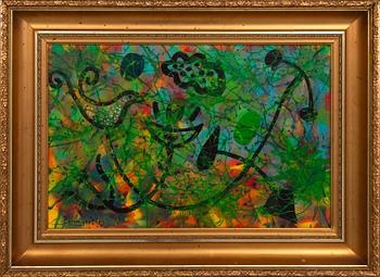 Benno Arzt, Acrylic on canvas, "Fågelbadet", signed, dated 013.