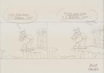 MORT WALKER, blyertsteckning, signerad.