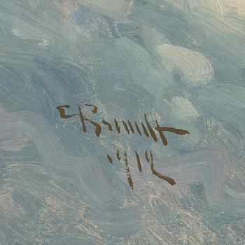 CARL BRANDT, oil on relined canvas, signed C. Brandt and dated 1912.