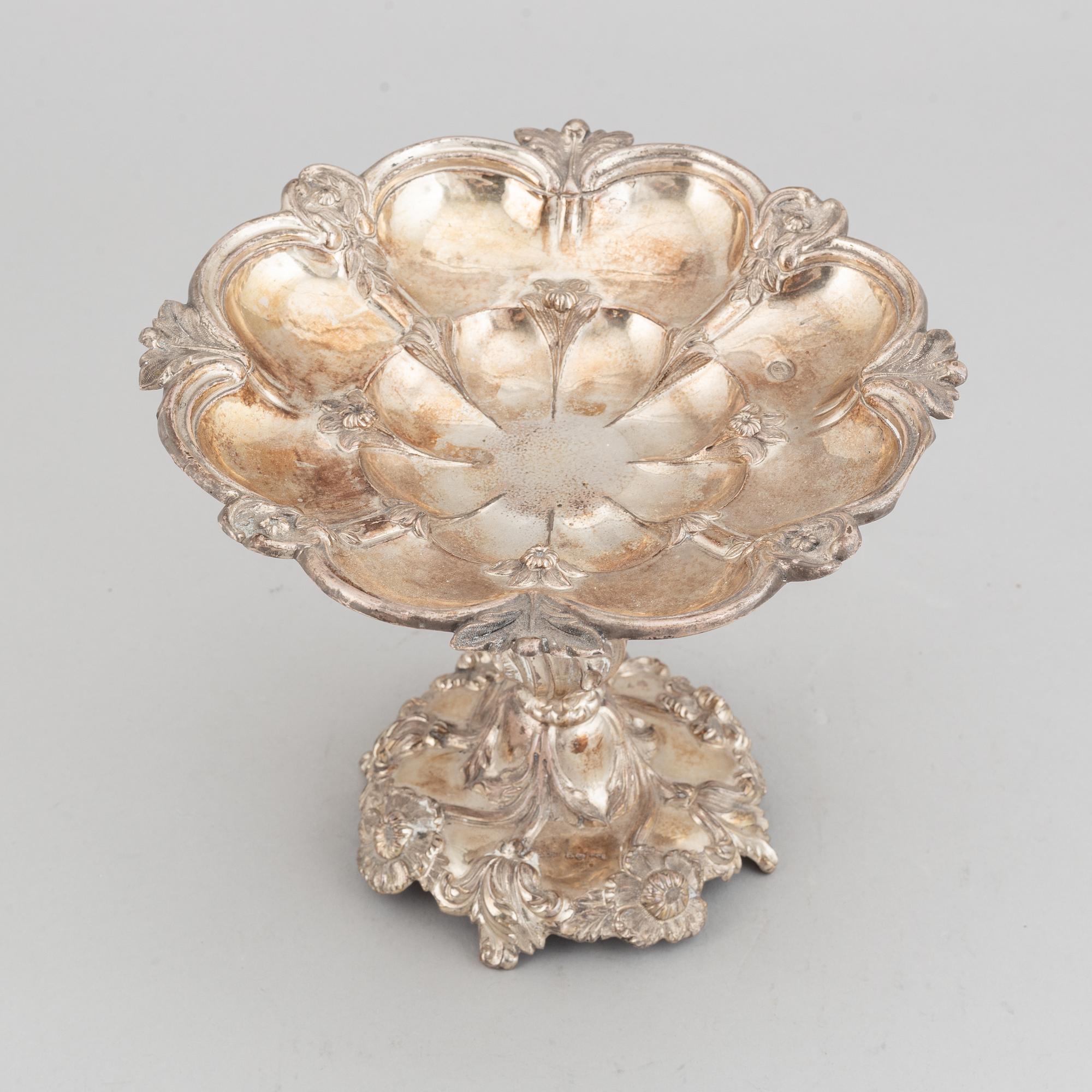 Gustaf möllenberg, skål, silver, nyrokoko, Stockholm, 1849.